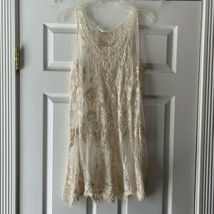 Cream Floral Lace Top